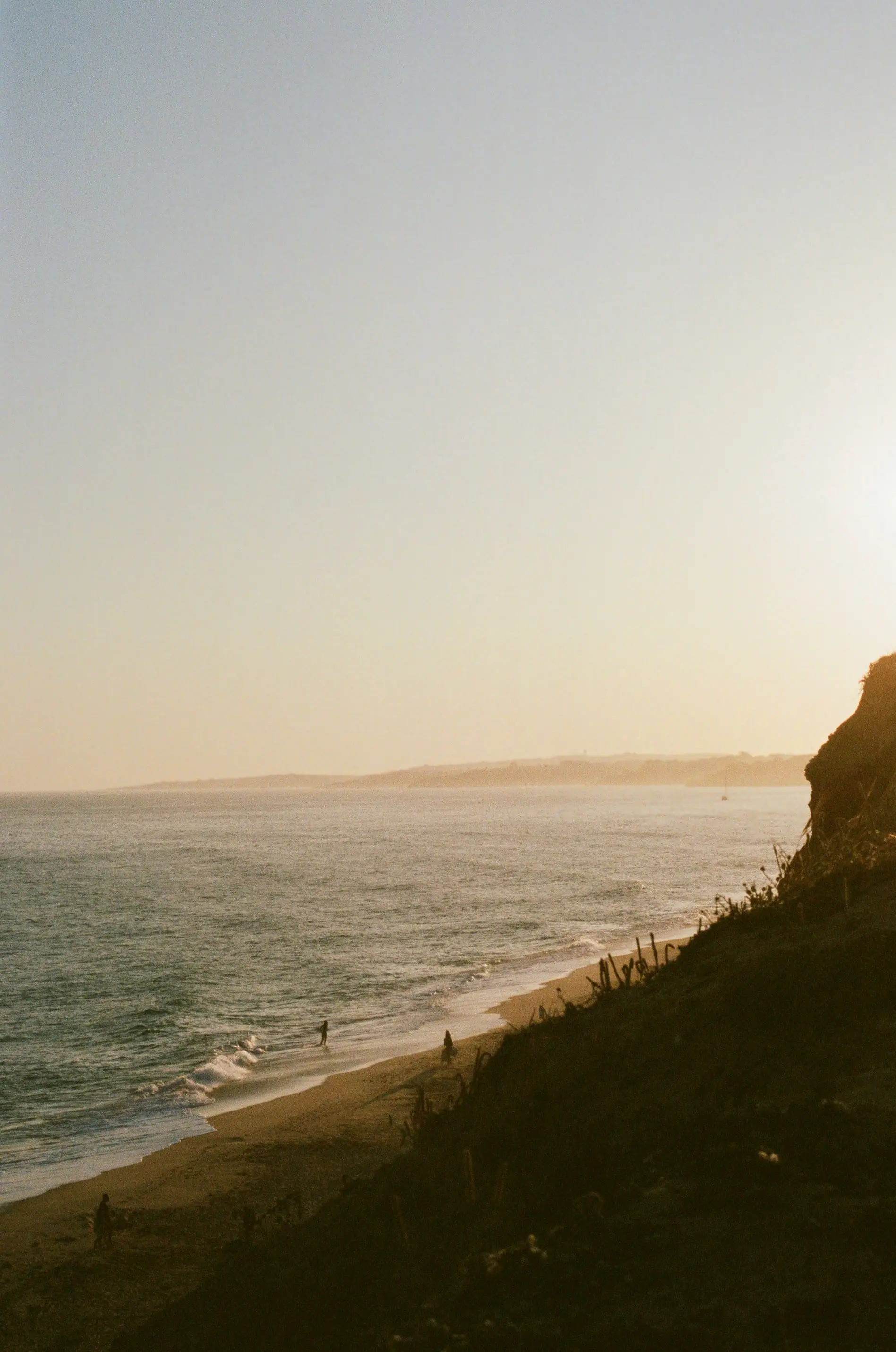 Warm coastal horizon in Portugal at sunset